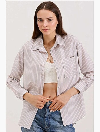 Camicia oversize a righe con tasca bdart