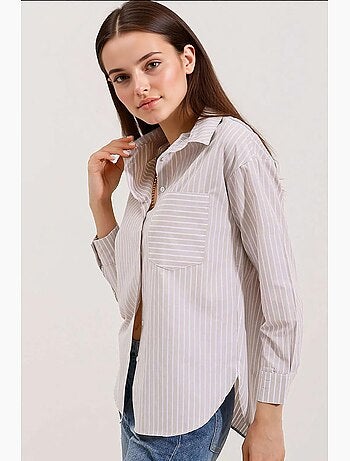 Camicia oversize a righe con tasca bdart
