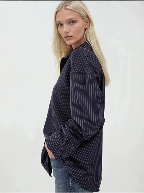 Camicia oversize a righe hiccup - Kiabi Camicia oversize a righe hiccup - Kiabi