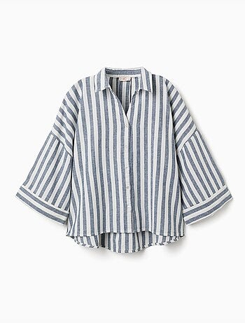 Camicia oversize a righe in lino You&Me