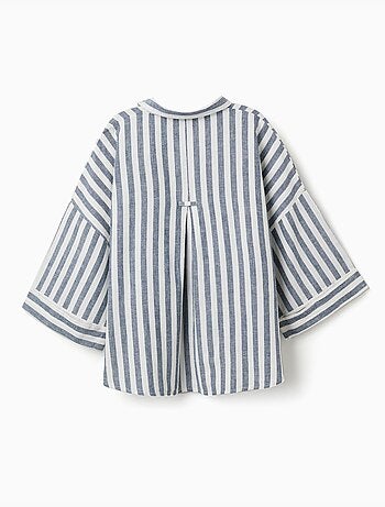 Camicia oversize a righe in lino You&Me