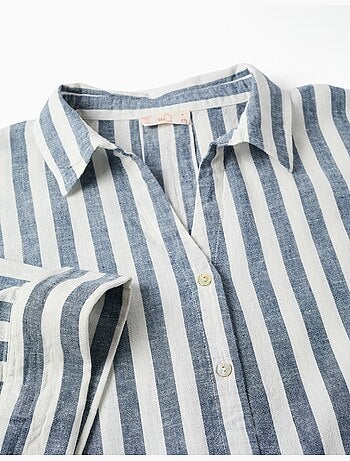 Camicia oversize a righe in lino You&Me