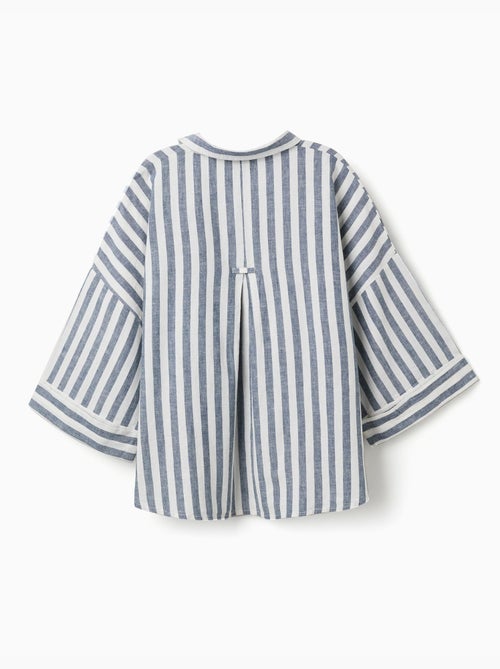 Camicia oversize a righe in lino You&Me - Kiabi