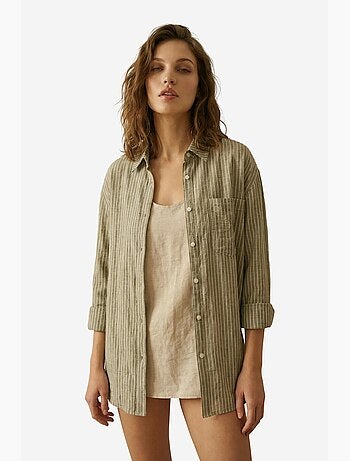 Camicia oversize a righe in popeline di cotone a maniche lunghe my fashion