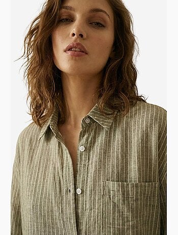 Camicia oversize a righe in popeline di cotone a maniche lunghe my fashion