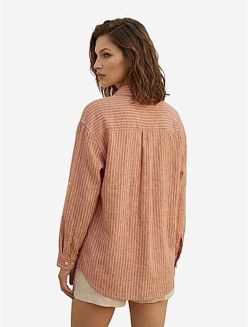 Camicia oversize a righe in popeline di cotone a maniche lunghe my fashion