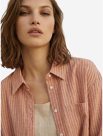 Camicia oversize a righe in popeline di cotone a maniche lunghe my fashion