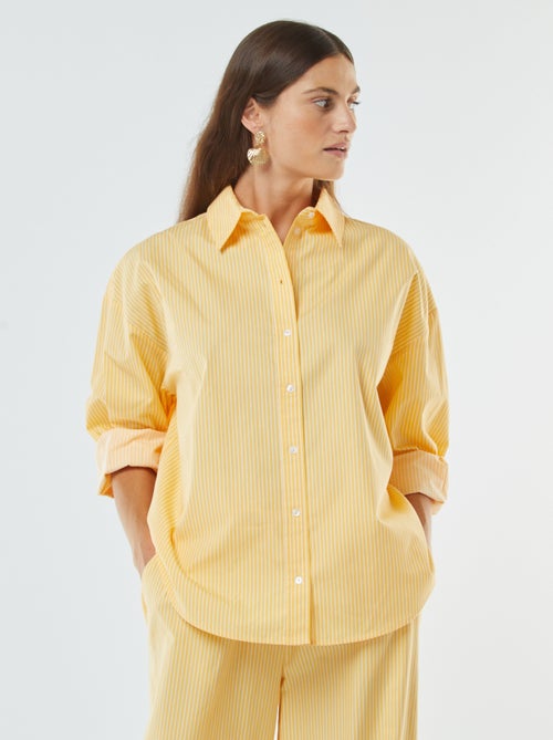 Camicia oversize a righe in popeline - Kiabi