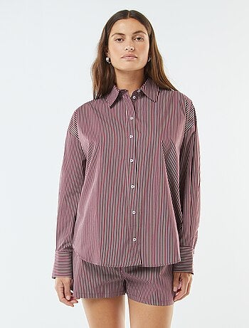 Camicia oversize a righe in popeline