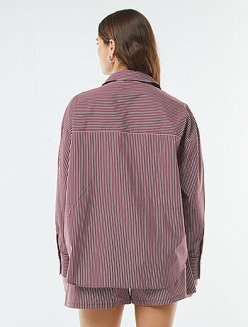 Camicia oversize a righe in popeline