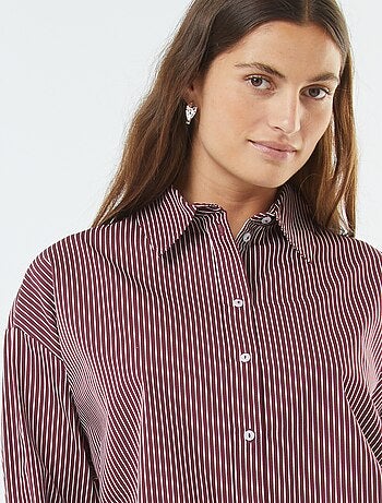 Camicia oversize a righe in popeline