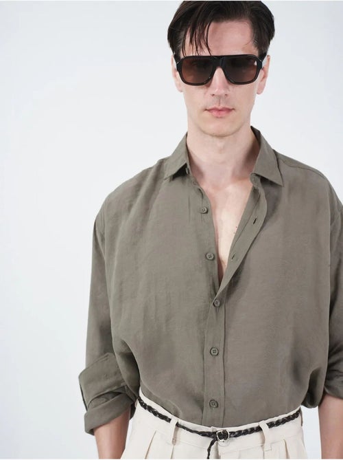 Camicia oversize abbottonata a maniche lunghe giesto - Kiabi Camicia oversize abbottonata a maniche lunghe giesto - Kiabi
