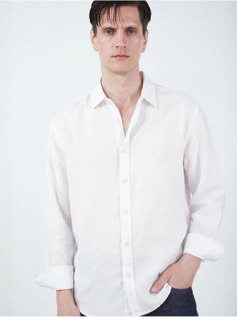 Camicia oversize abbottonata con colletto a camicia giesto Bianco - Kiabi