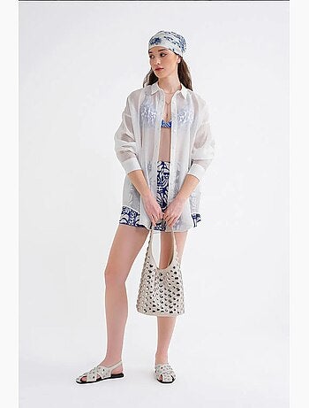 Camicia oversize con bottoni mixray