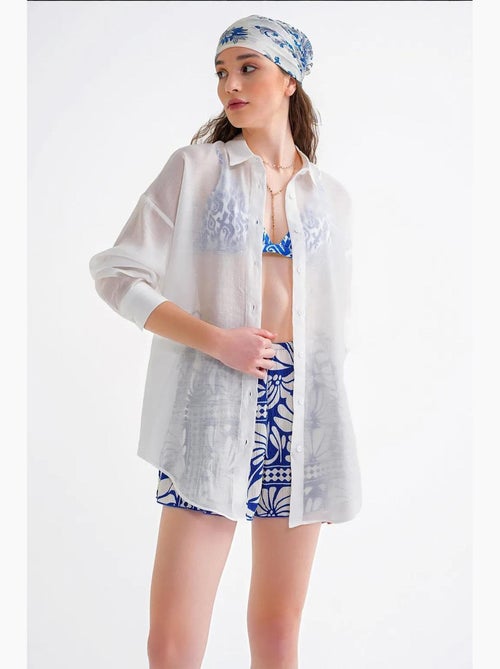 Camicia oversize con bottoni mixray - Kiabi Camicia oversize con bottoni mixray - Kiabi