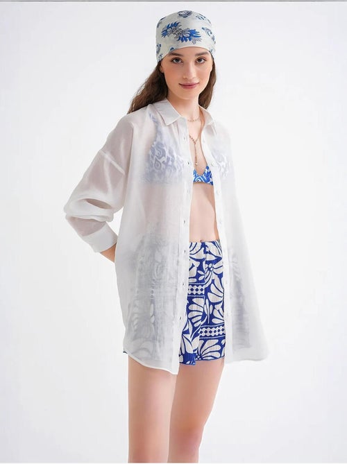 Camicia oversize con bottoni mixray - Kiabi Camicia oversize con bottoni mixray - Kiabi