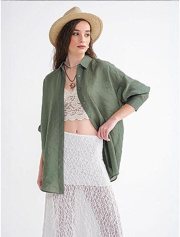 Camicia oversize con bottoni mixray