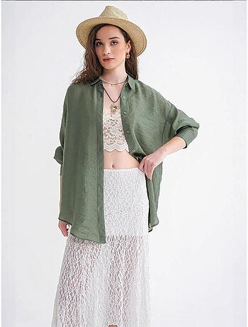 Camicia oversize con bottoni mixray
