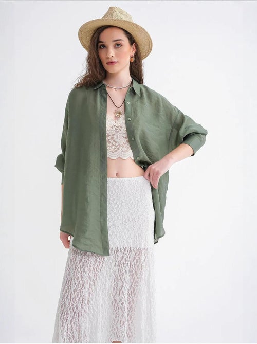 Camicia oversize con bottoni mixray - Kiabi Camicia oversize con bottoni mixray - Kiabi