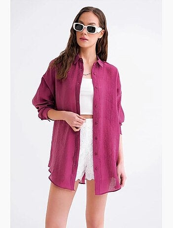 Camicia oversize con bottoni mixray