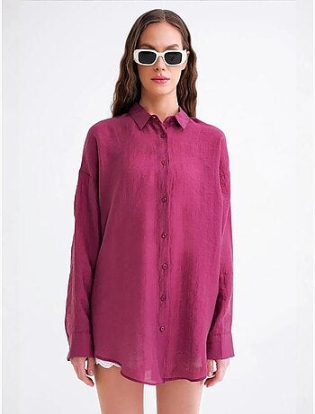 Camicia oversize con bottoni mixray
