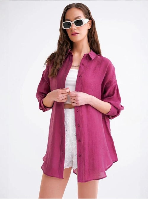 Camicia oversize con bottoni mixray - Kiabi Camicia oversize con bottoni mixray - Kiabi