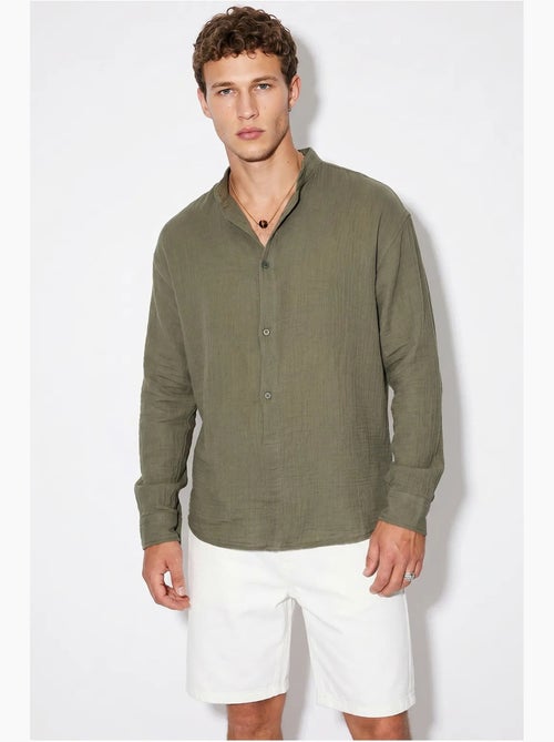 Camicia oversize con colletto alla coreana lucci - Kiabi Camicia oversize con colletto alla coreana lucci - Kiabi