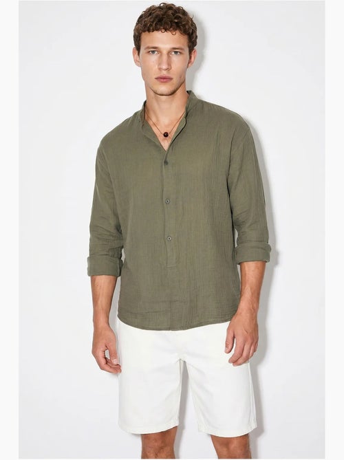 Camicia oversize con colletto alla coreana lucci - Kiabi Camicia oversize con colletto alla coreana lucci - Kiabi