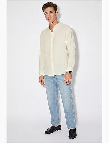 Camicia oversize con colletto alla coreana lucci