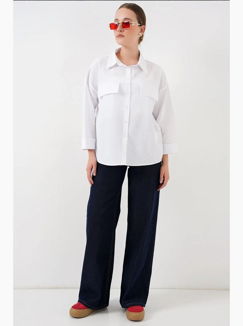 Camicia oversize con dettaglio tasca bdart Bianco - Kiabi