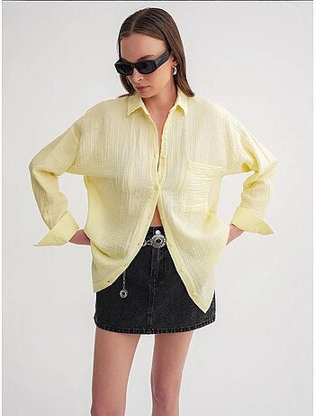 Camicia oversize con dettaglio tasca mixray