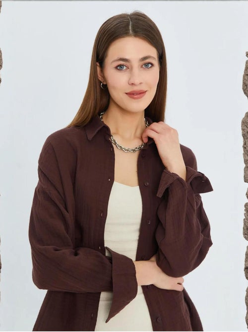 Camicia oversize con dettaglio tasca mixray - Kiabi Camicia oversize con dettaglio tasca mixray - Kiabi