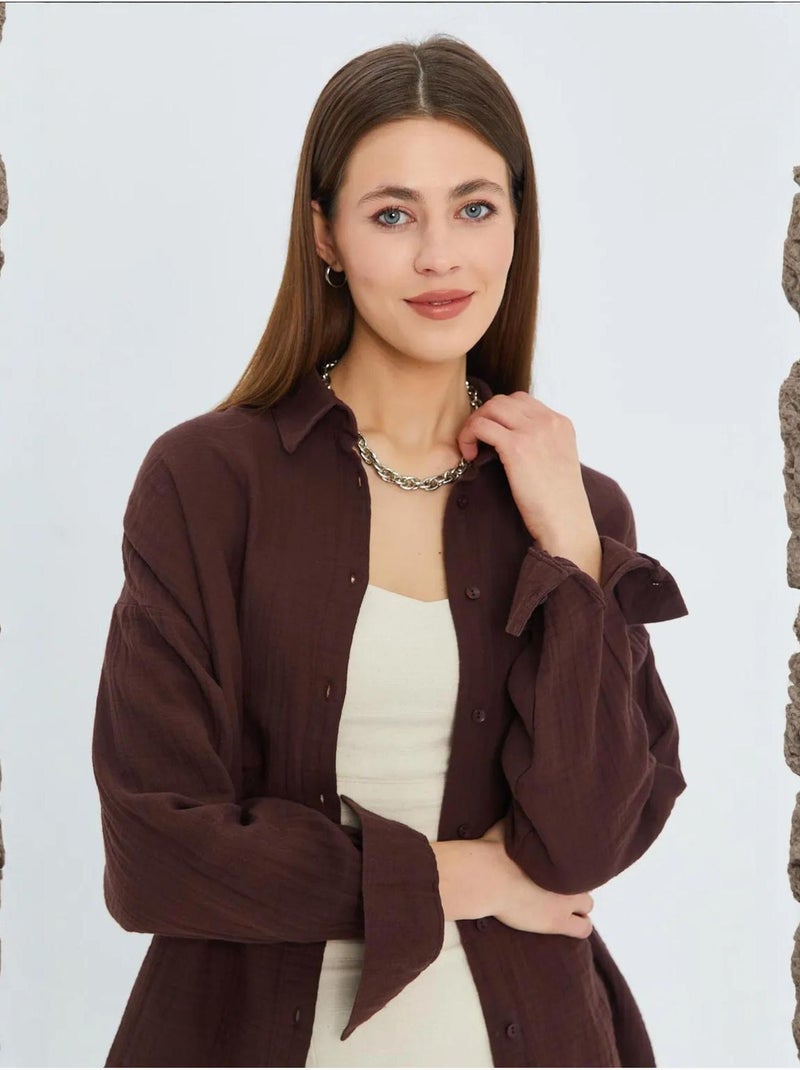 Camicia oversize con dettaglio tasca mixray Marrone chiaro - Kiabi