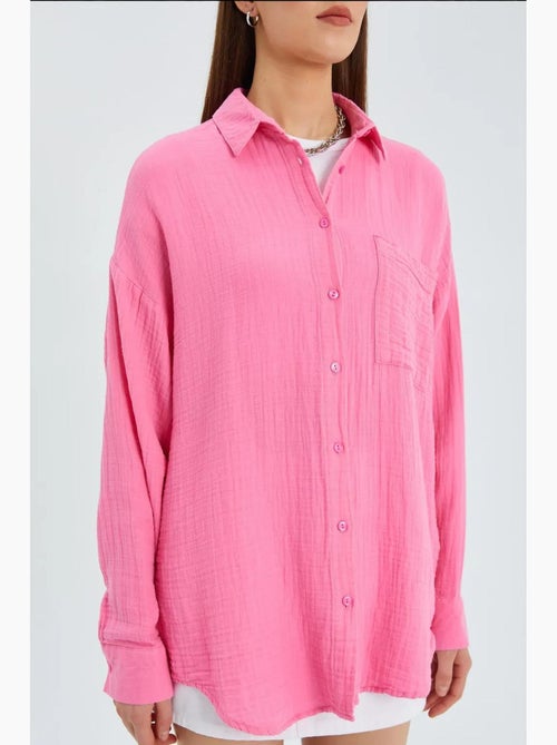 Camicia oversize con dettaglio tasca mixray - Kiabi Camicia oversize con dettaglio tasca mixray - Kiabi