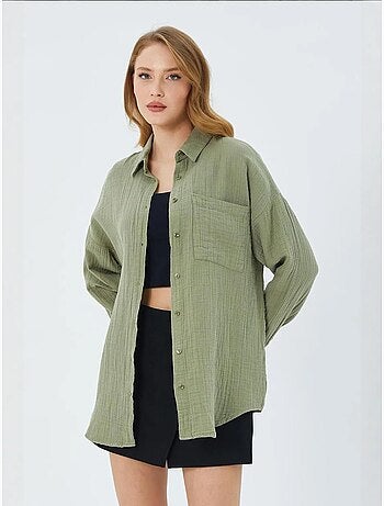 Camicia oversize con dettaglio tasca mixray