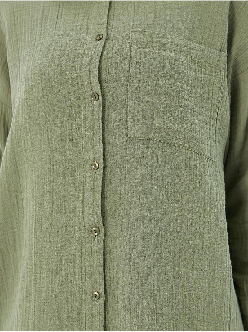 Camicia oversize con dettaglio tasca mixray Verde pastello - Kiabi