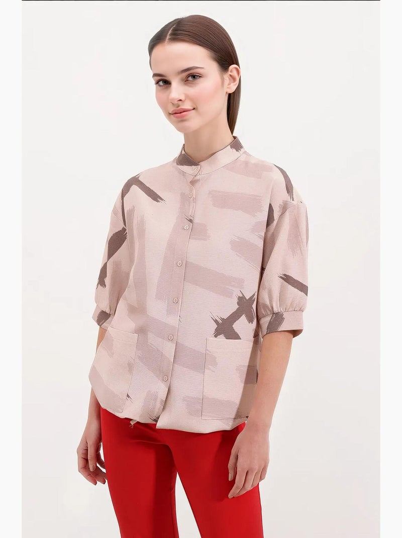 Camicia oversize con fantasia bdart Beige argilla - Kiabi