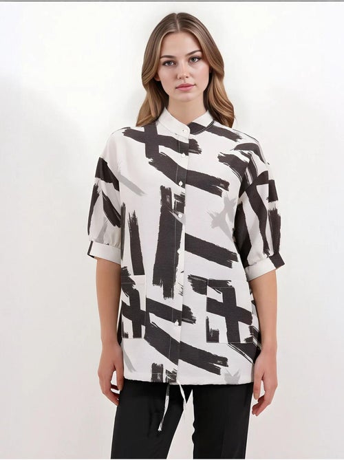 Camicia oversize con fantasia bdart - Kiabi Camicia oversize con fantasia bdart - Kiabi