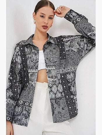 Camicia oversize con stampa paisley e bottoni bdart