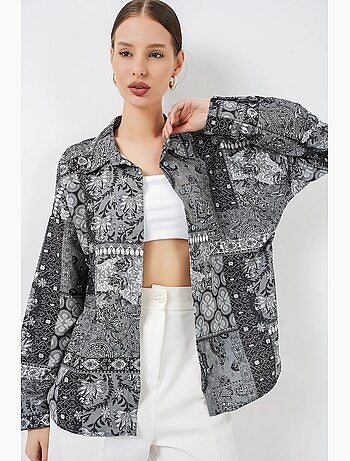 Camicia oversize con stampa paisley e bottoni bdart