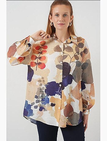 Camicia oversize floreale con bottoni bdart