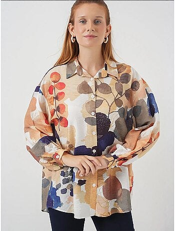 Camicia oversize floreale con bottoni bdart