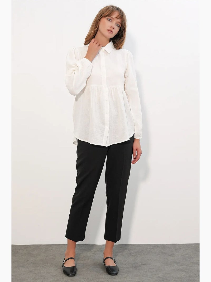 Camicia oversize in cotone a maniche lunghe bdart Bianco sporco - Kiabi