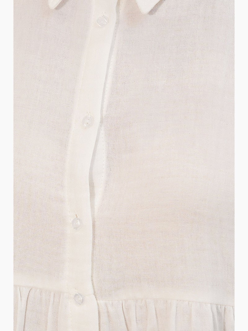 Camicia oversize in cotone a maniche lunghe bdart Bianco sporco - Kiabi