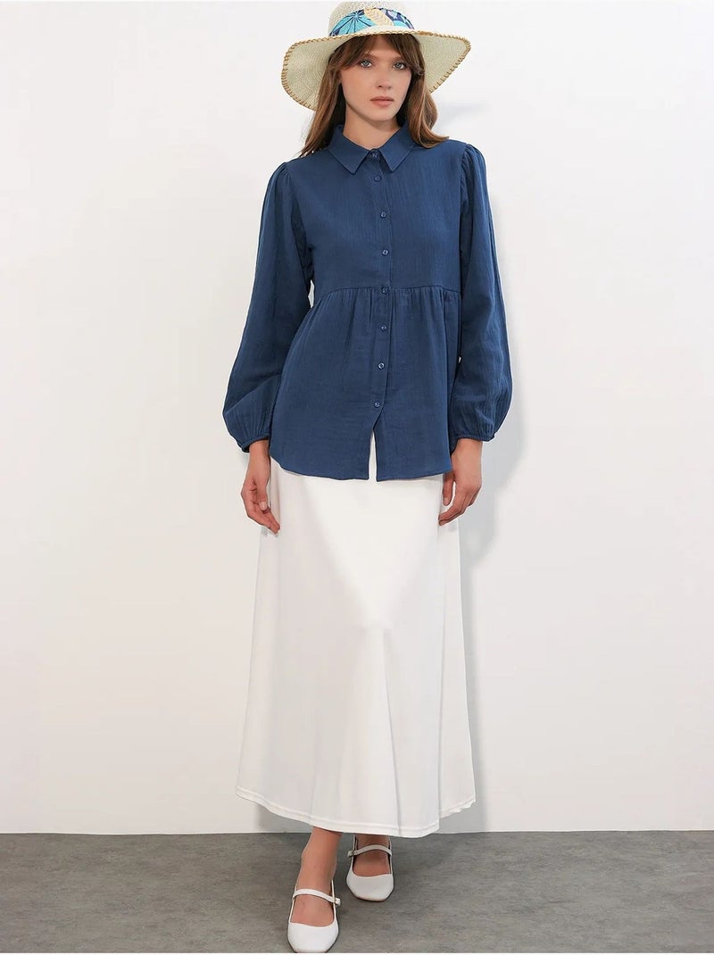 Camicia oversize in cotone a maniche lunghe bdart Blu marino - Kiabi