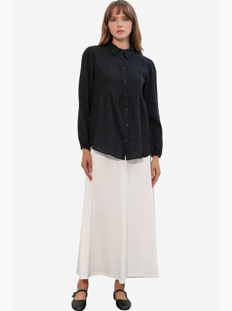 Camicia oversize in cotone a maniche lunghe bdart Nero - Kiabi