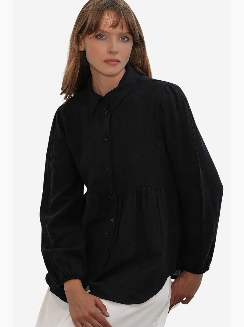 Camicia oversize in cotone a maniche lunghe bdart Nero - Kiabi