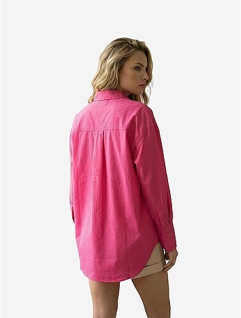 Camicia oversize in cotone a maniche lunghe con tasca my fashion