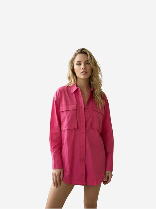 Camicia oversize in cotone a maniche lunghe con tasca my fashion - Kiabi Camicia oversize in cotone a maniche lunghe con tasca my fashion - Kiabi