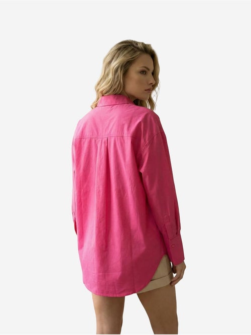 Camicia oversize in cotone a maniche lunghe con tasca my fashion - Kiabi Camicia oversize in cotone a maniche lunghe con tasca my fashion - Kiabi